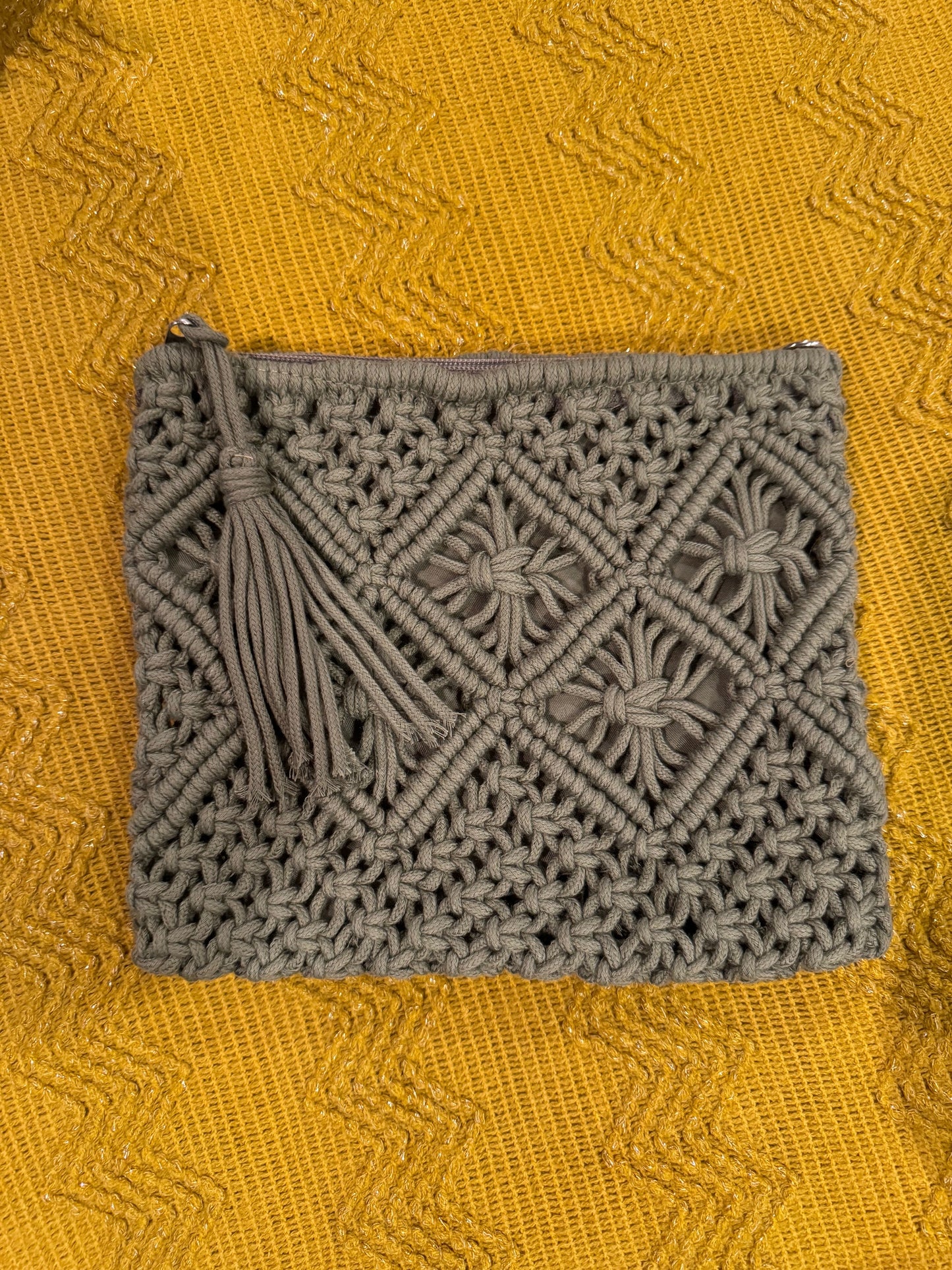 Macramé crochet clutch purse