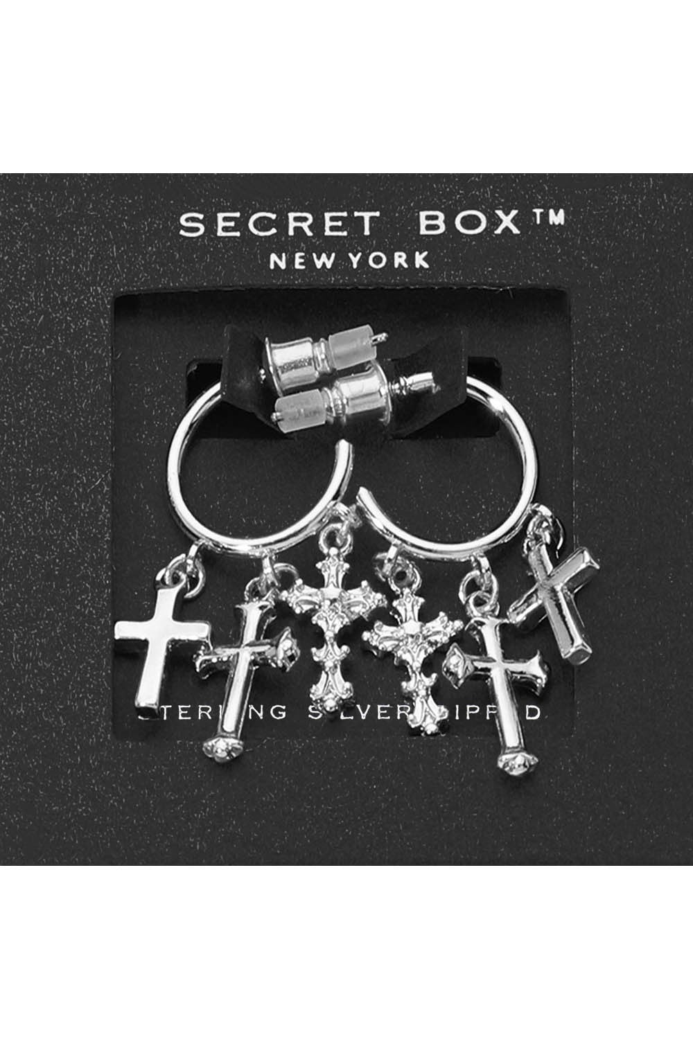 Cross Charm Hoop Earrings