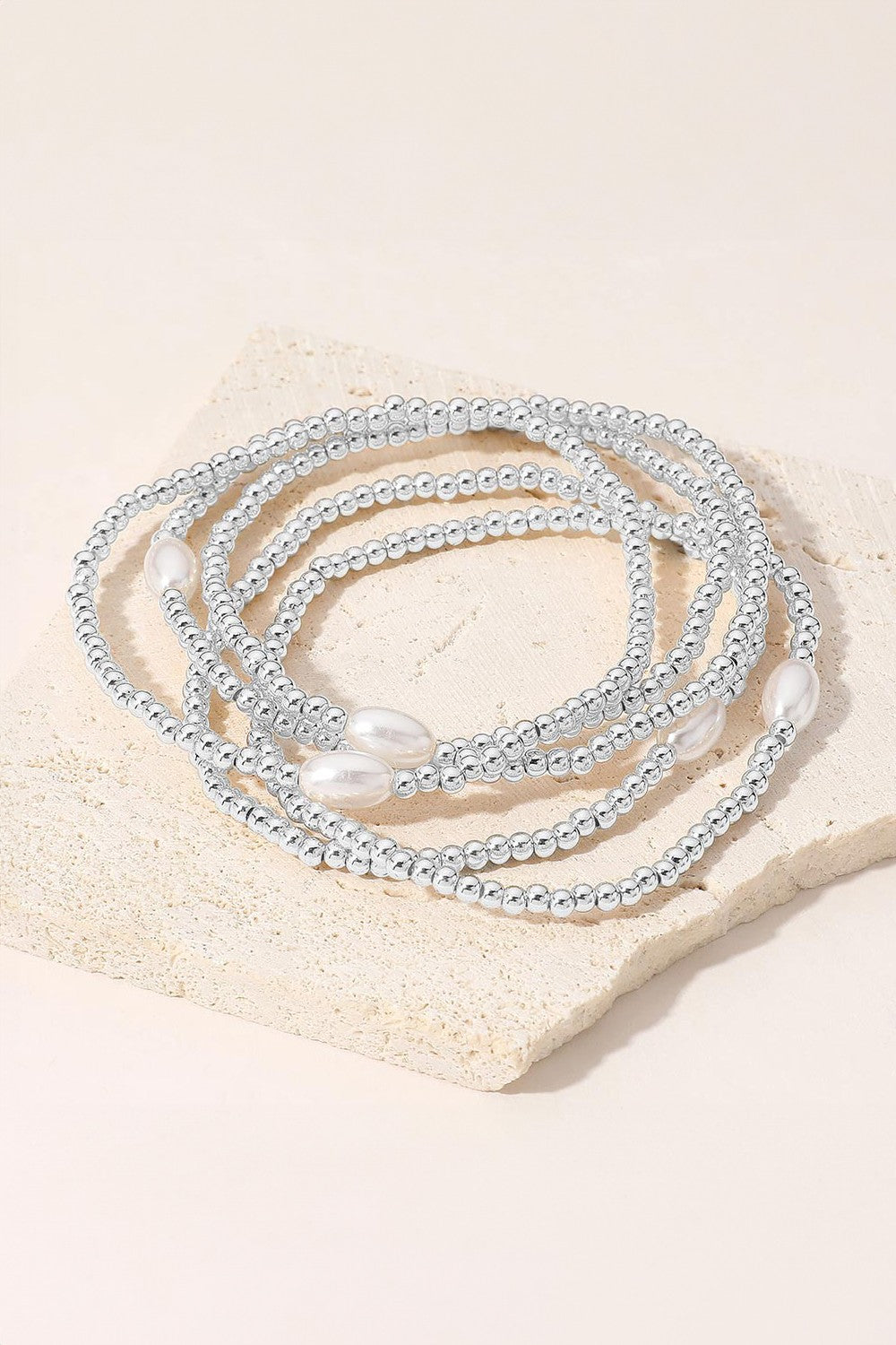 Pearl Beaded Stack Bracelet