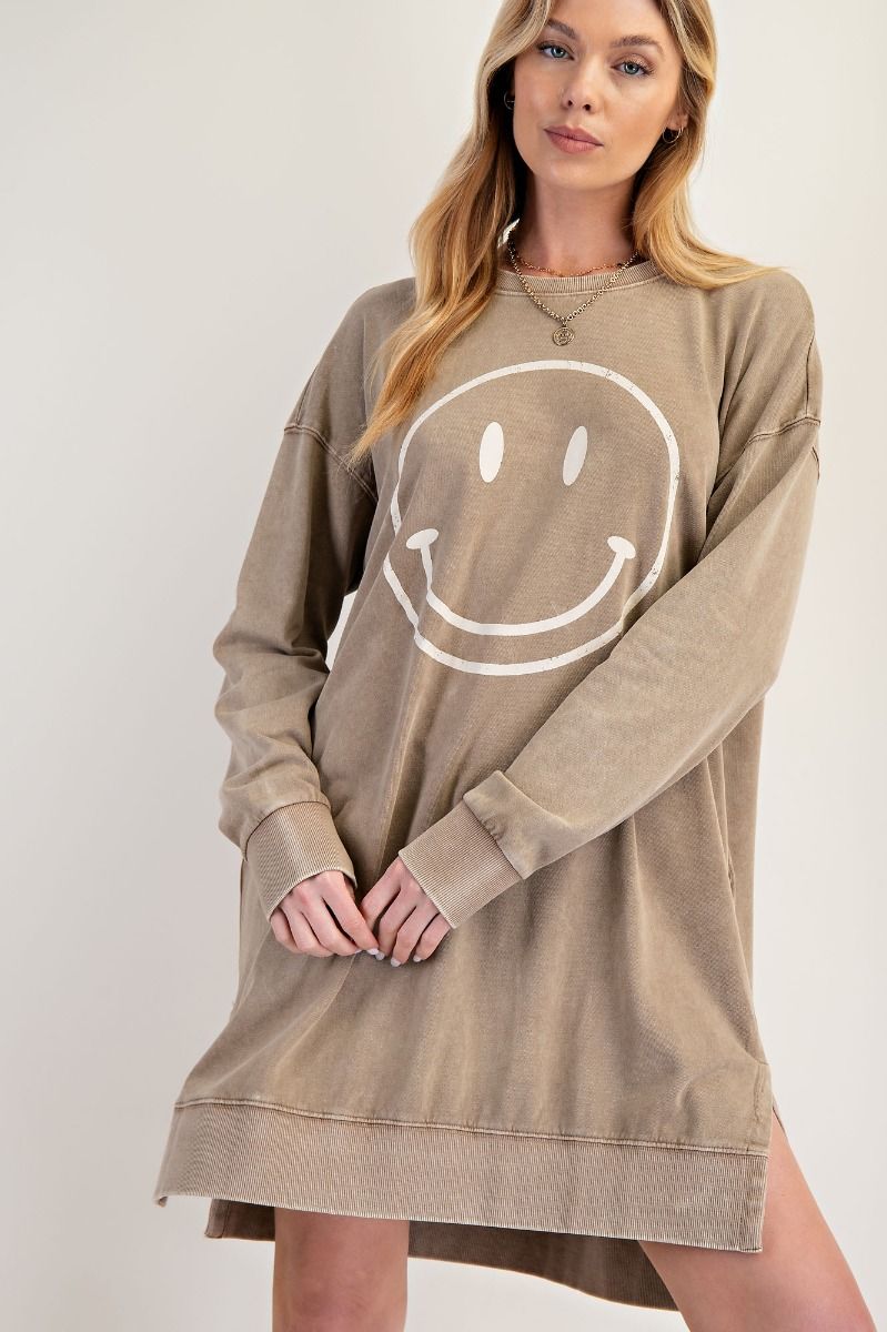 Smiley Washed Terry Dress