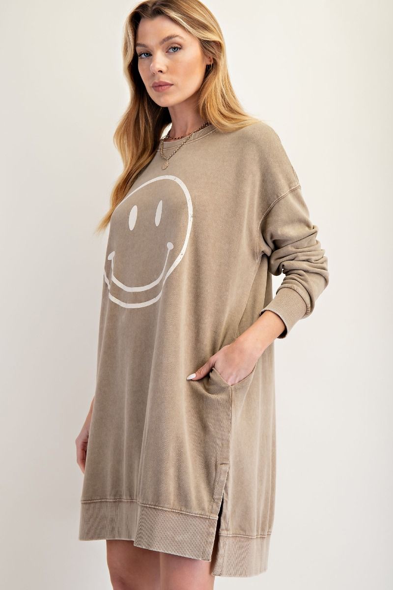 Smiley Washed Terry Dress