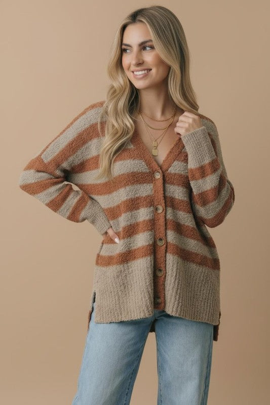 Oversized Striped Cardigan