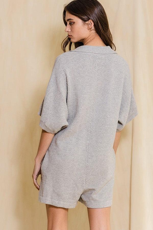 Textured Knit Romper