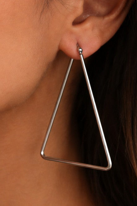 Triangle Hoop Silver