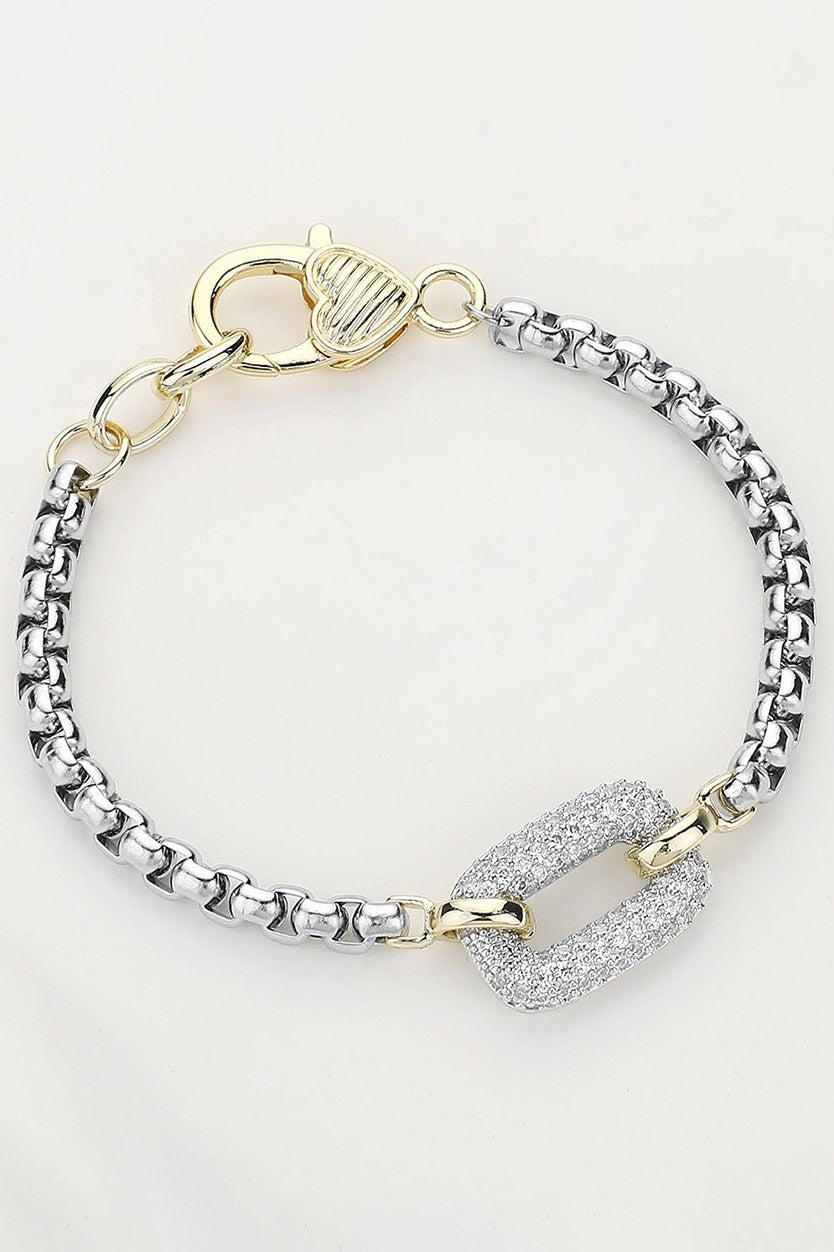Two Tone Pave Crystal Bracelet
