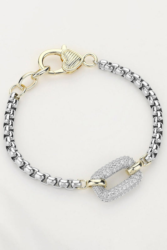 Two Tone Pave Crystal Bracelet
