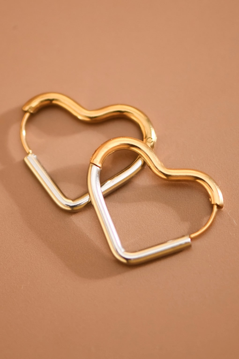 Two Tone Heart Hoop