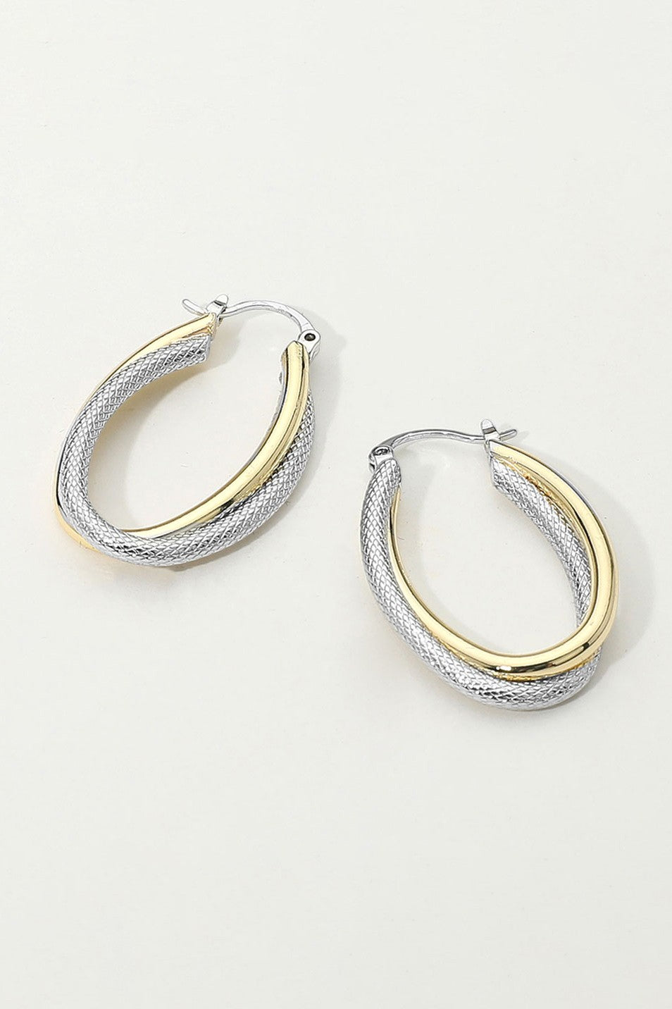 Two Tone Oval Hoop