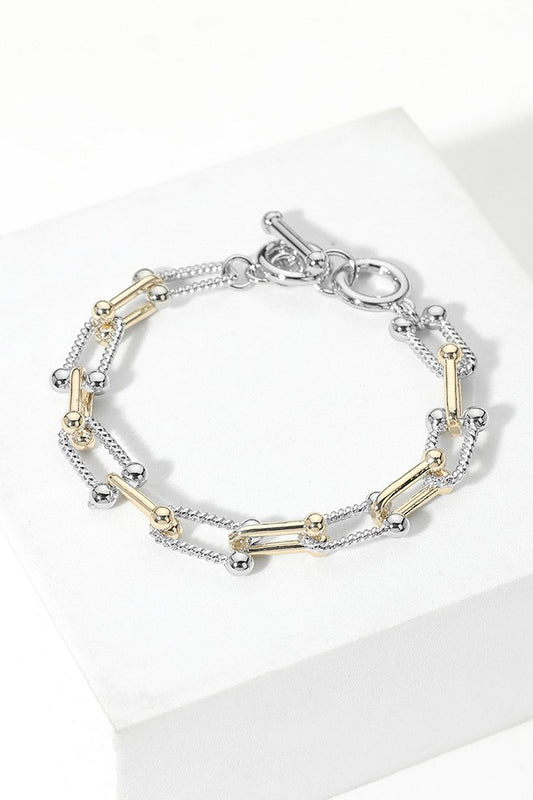Two-tone toggle bracelet