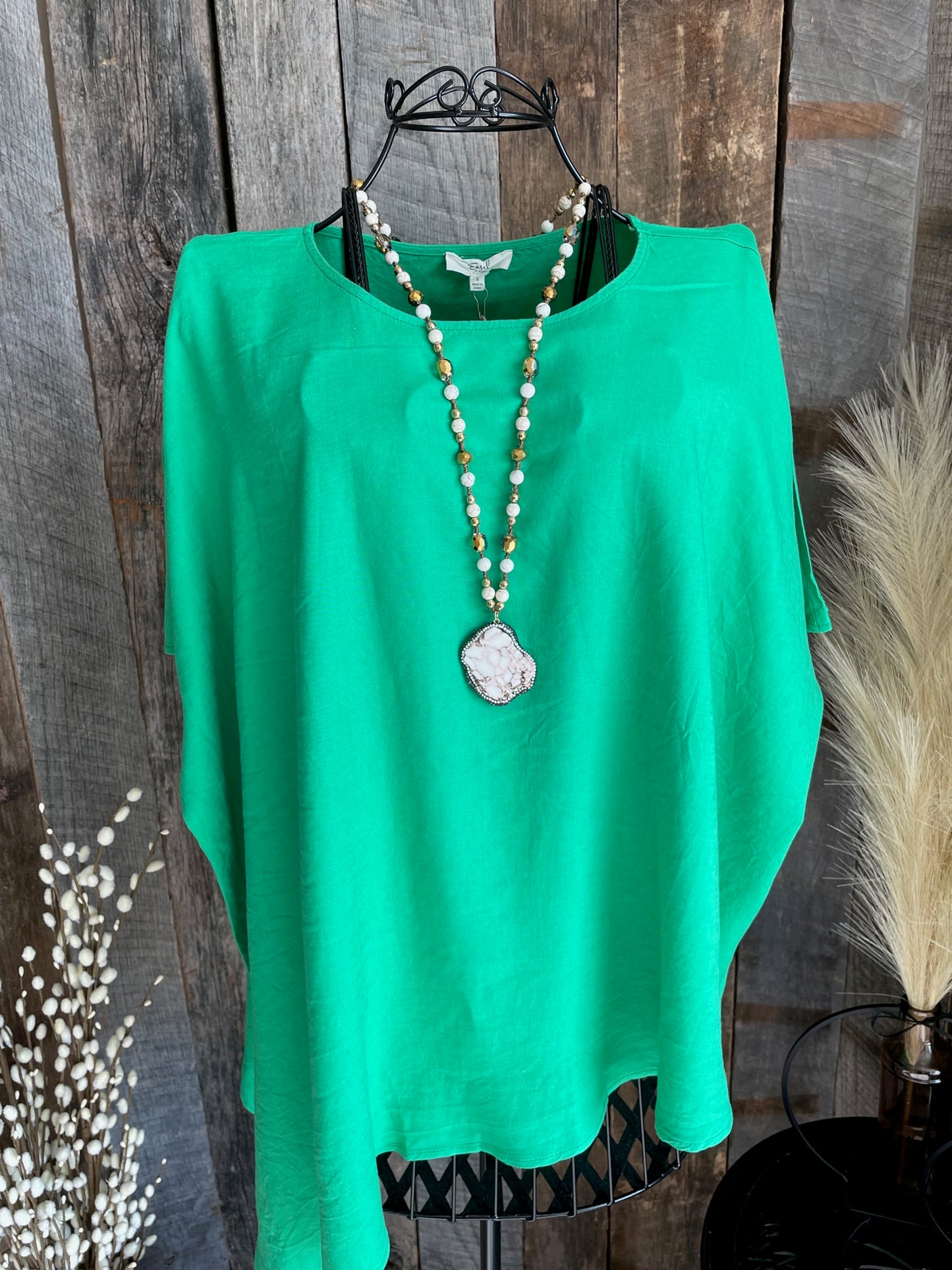 Natural stone necklace and earring set Ivory