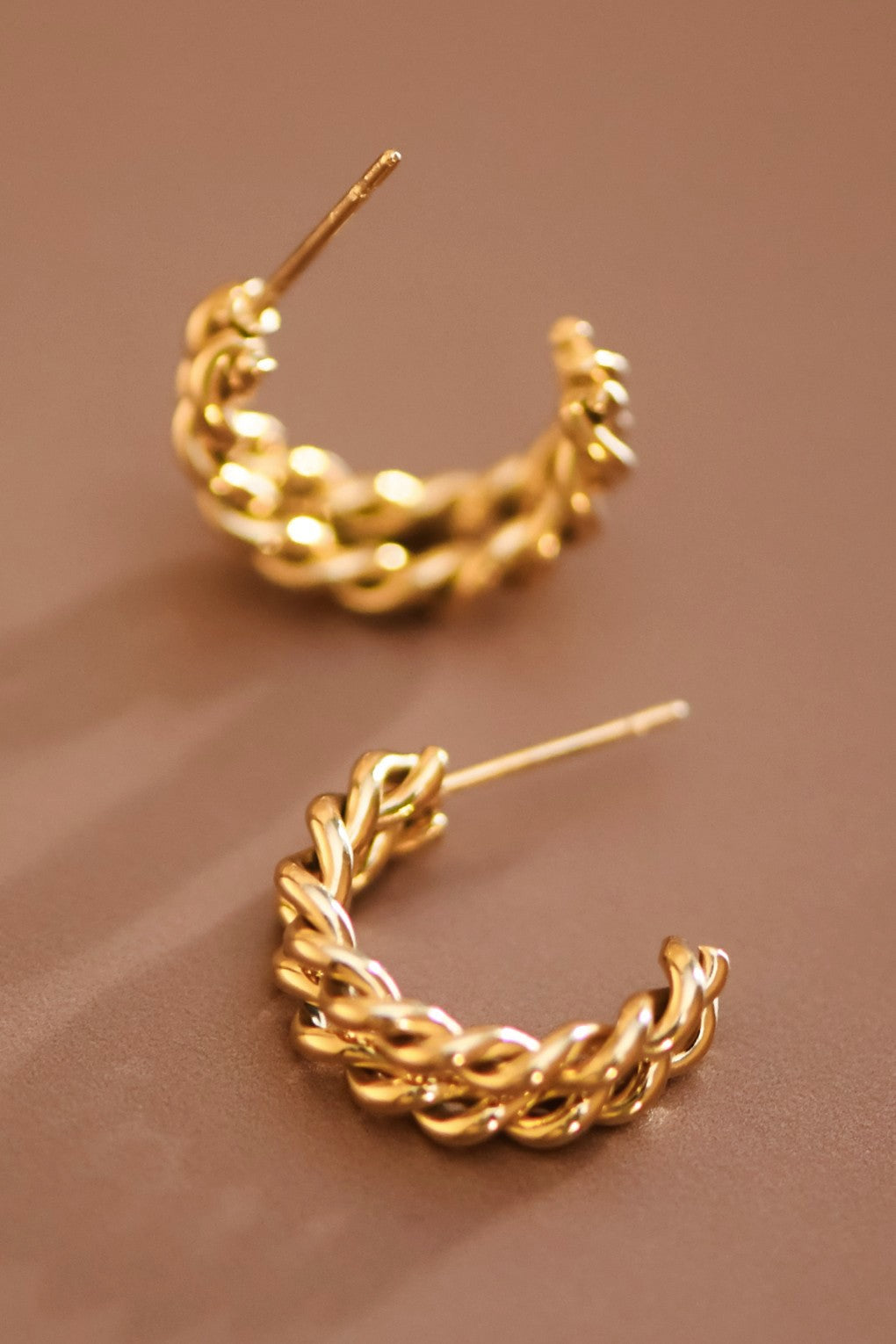 Gold Woven Hoops