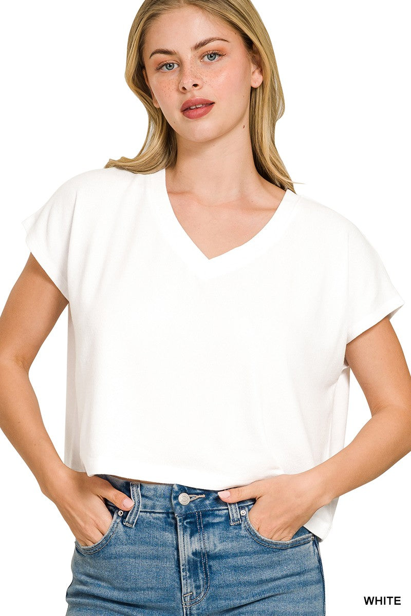 Super Soft Cropped V-Neck