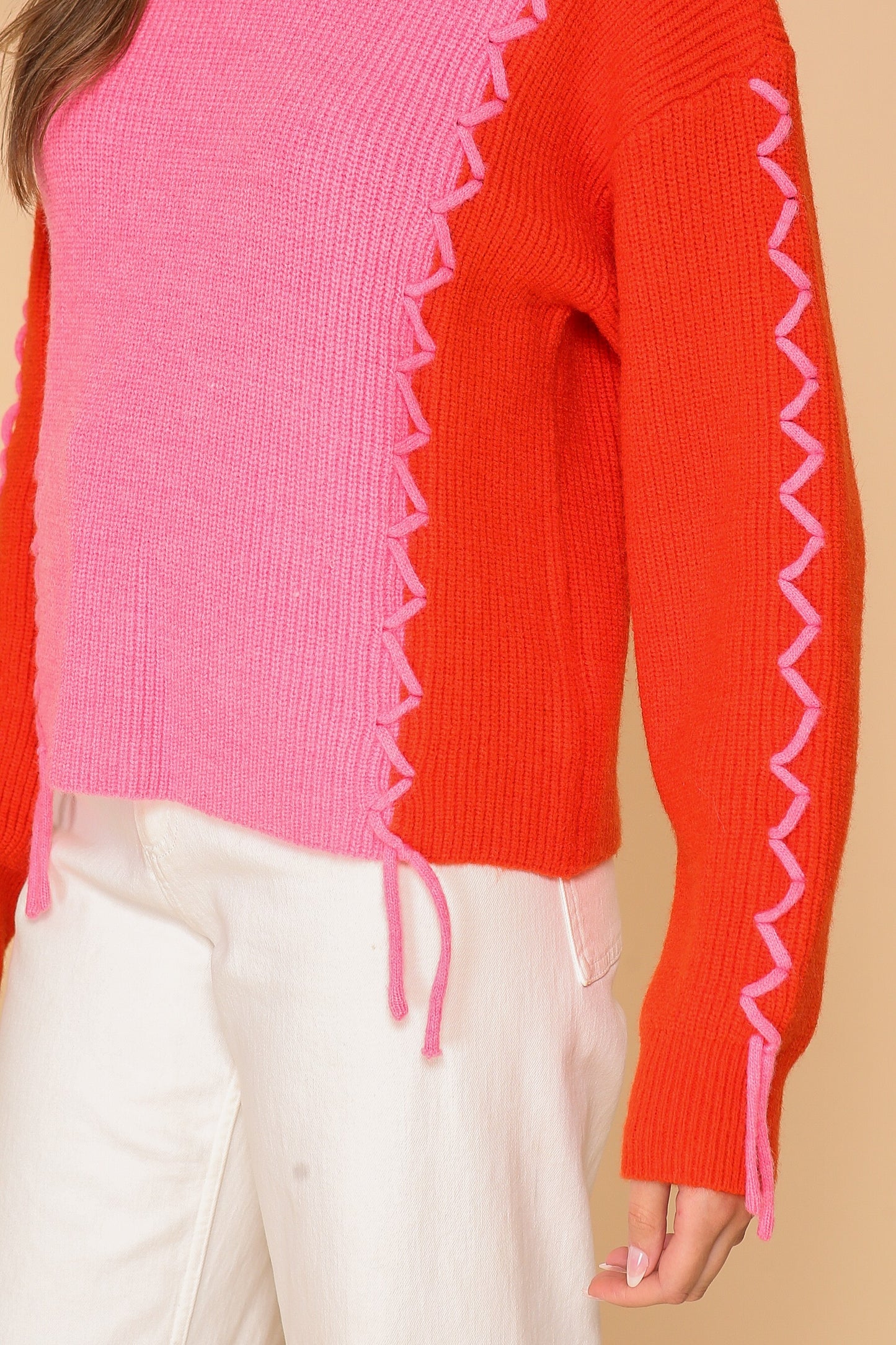 Zig Zag Stitched Sweater