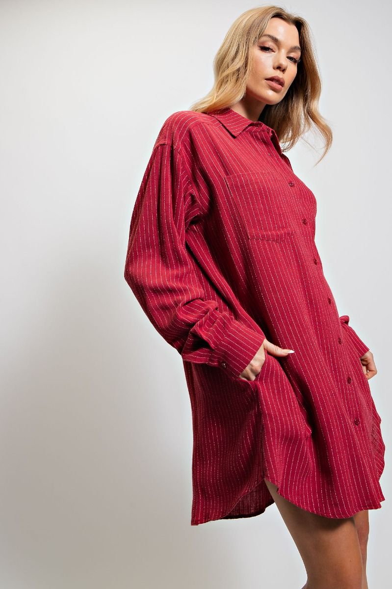 Pin Striped Shirt Dress