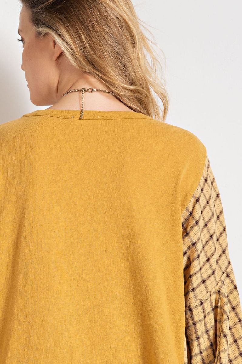 Mustard Top Plaid sleeves