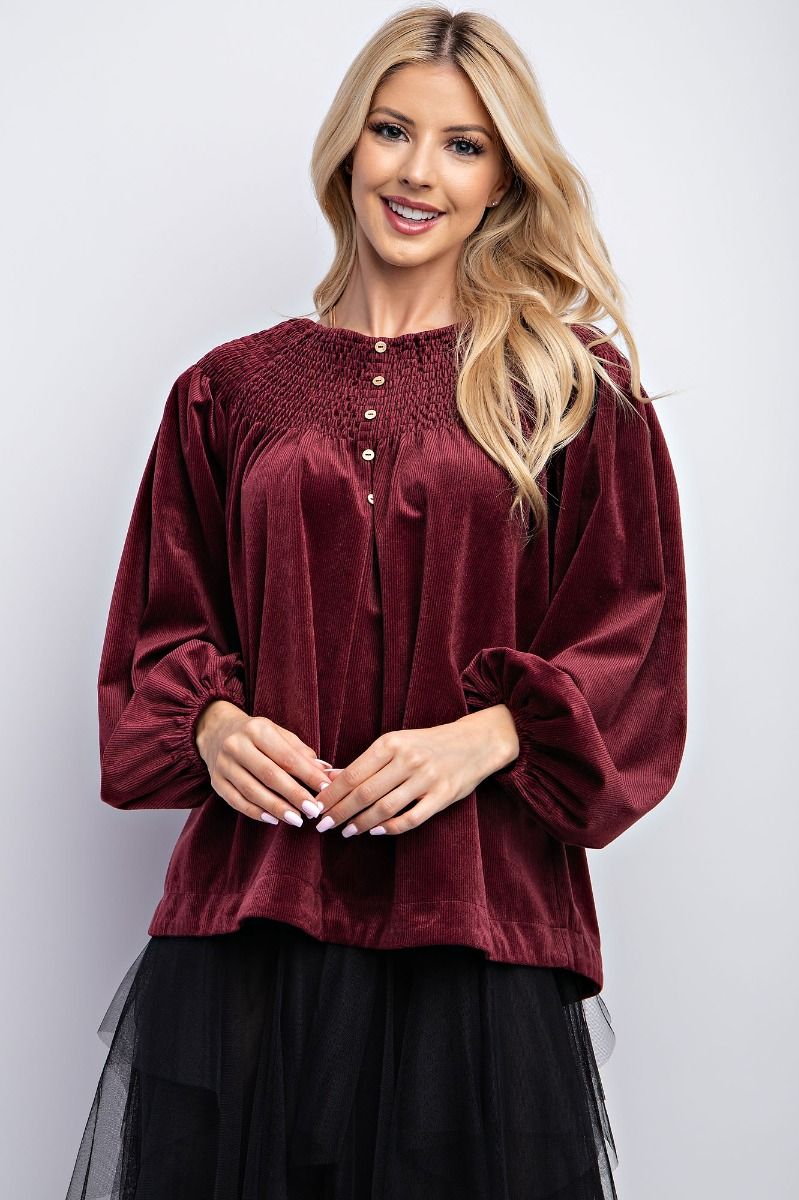 Velvet Top Deep Wine Plus Size