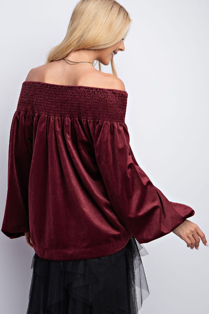 Velvet Top Deep Wine Plus Size