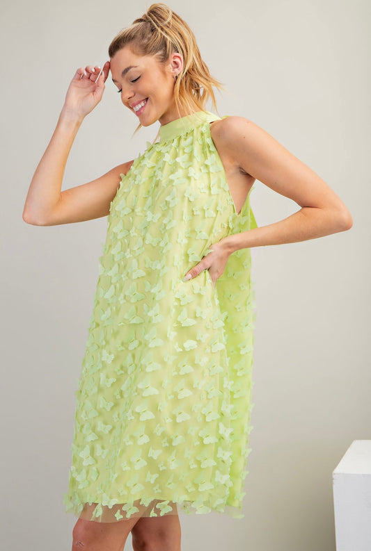 Lime Green Butterfly Dress