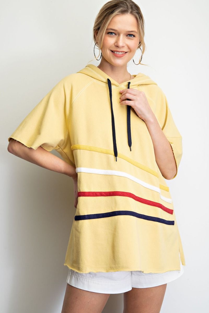 Yellow Short Sleeve Hoodie