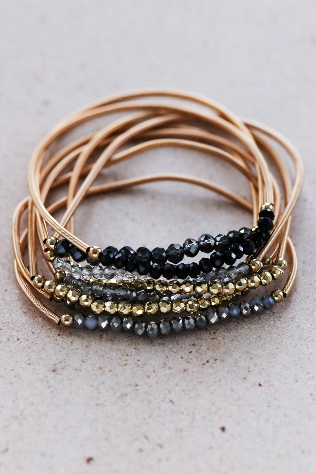 Beaded Guitar String Bracelet Stack