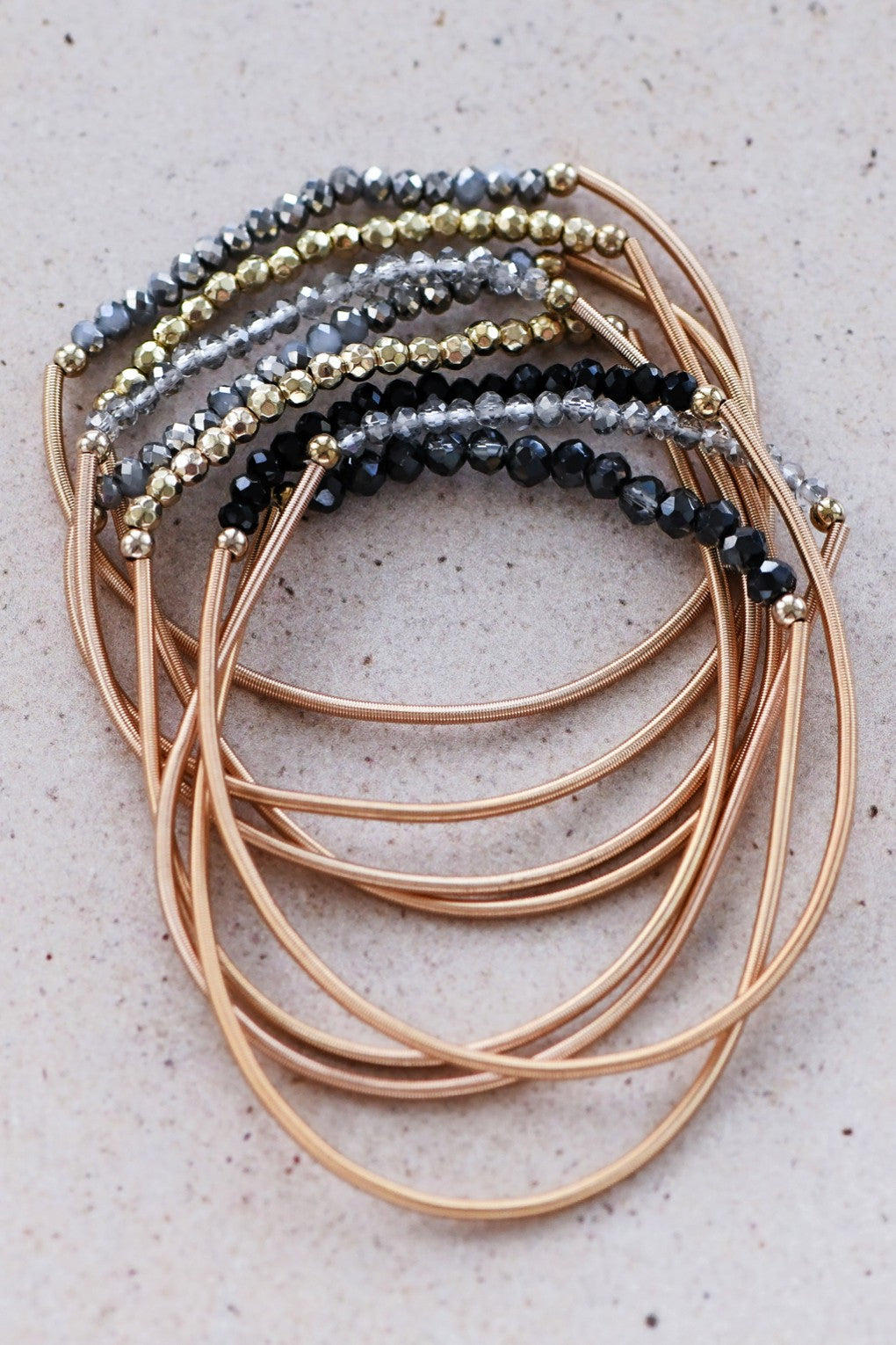 Beaded Guitar String Bracelet Stack