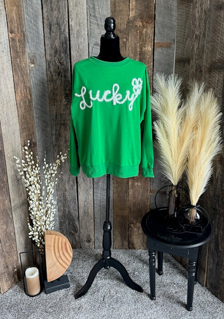 Lucky French Terry Top Green