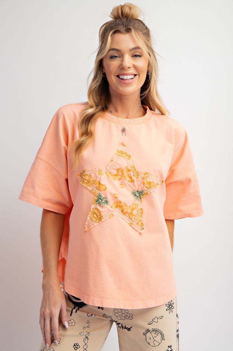 Coral Pineapple Star Top