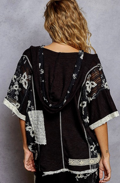 Lace Accent Hoodie