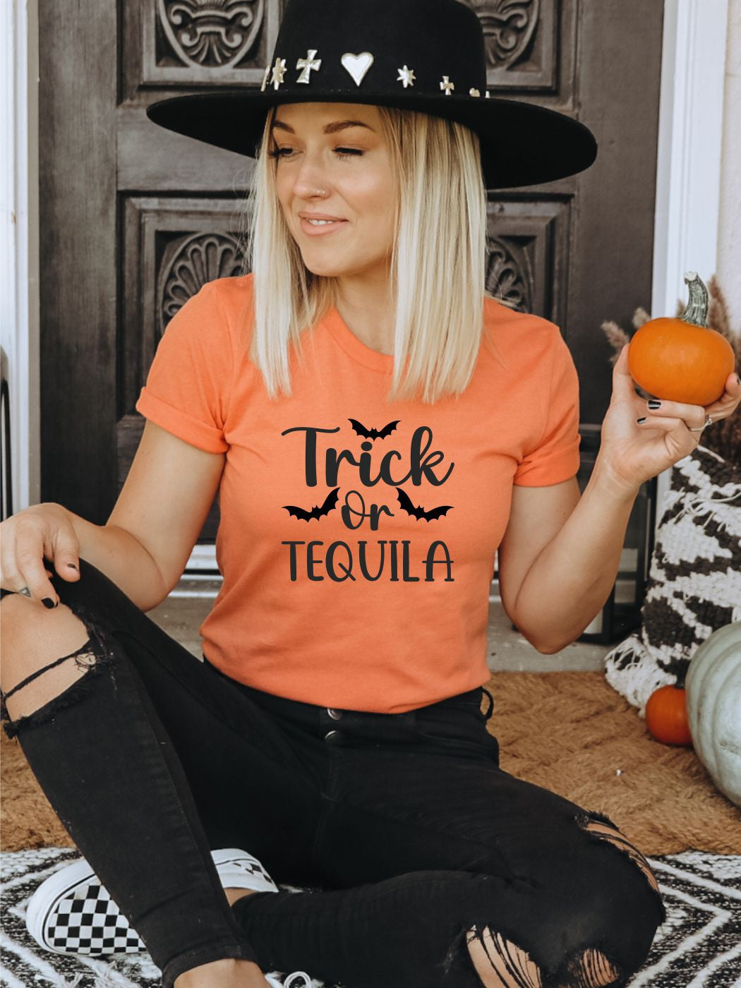 Trick or Tequilla Orange T-shirt