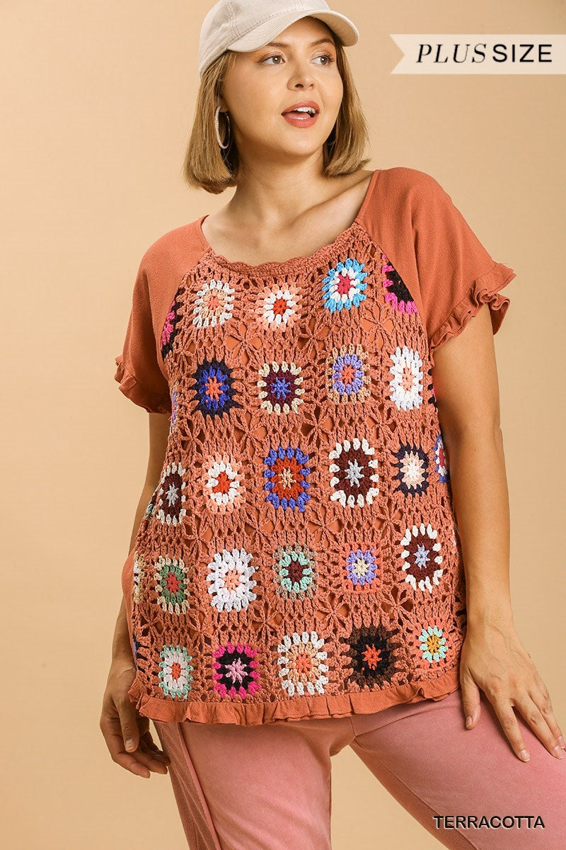 Granny Square Terra Cotta Top