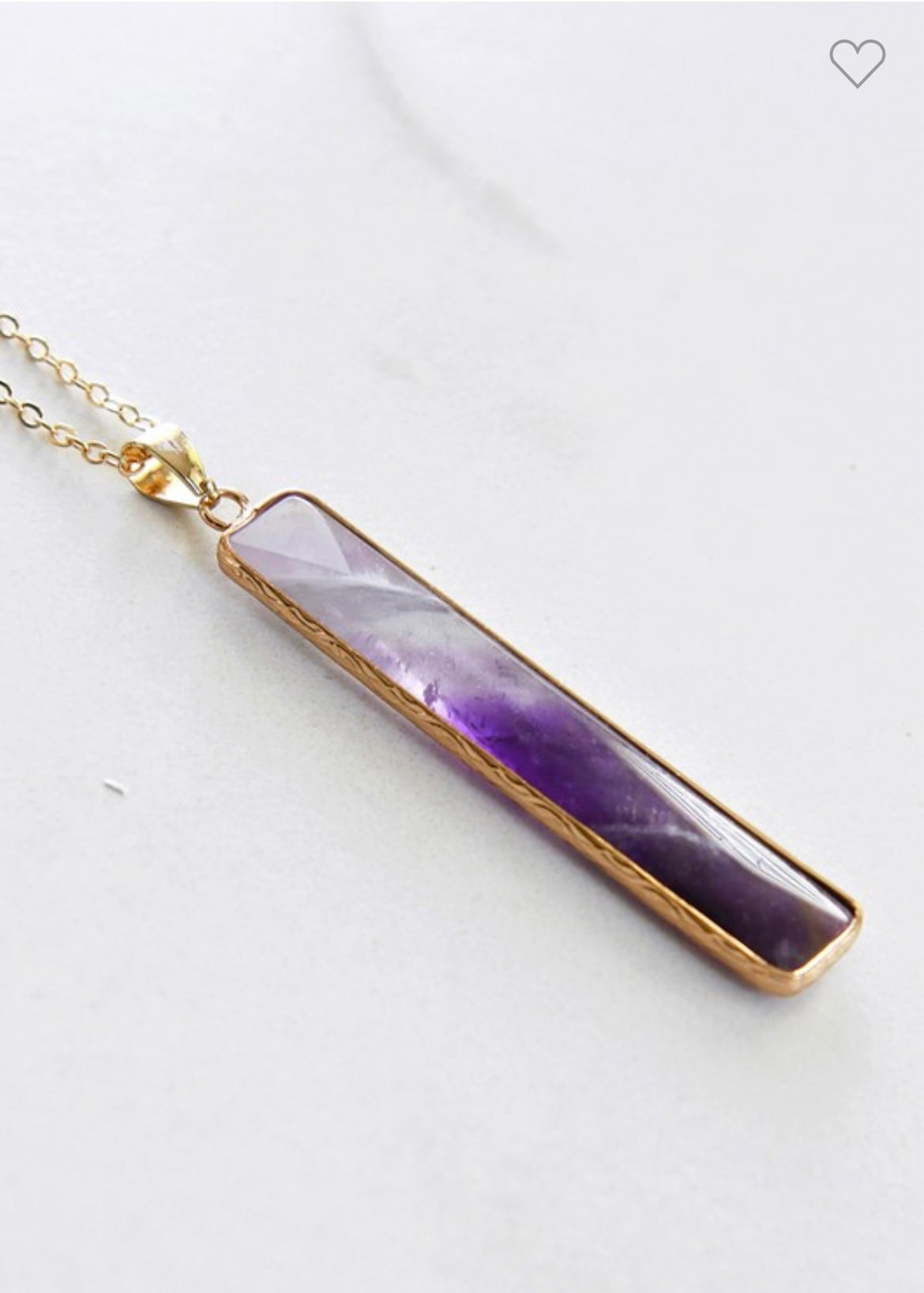 Vertical Stone Bar Pendant Necklace