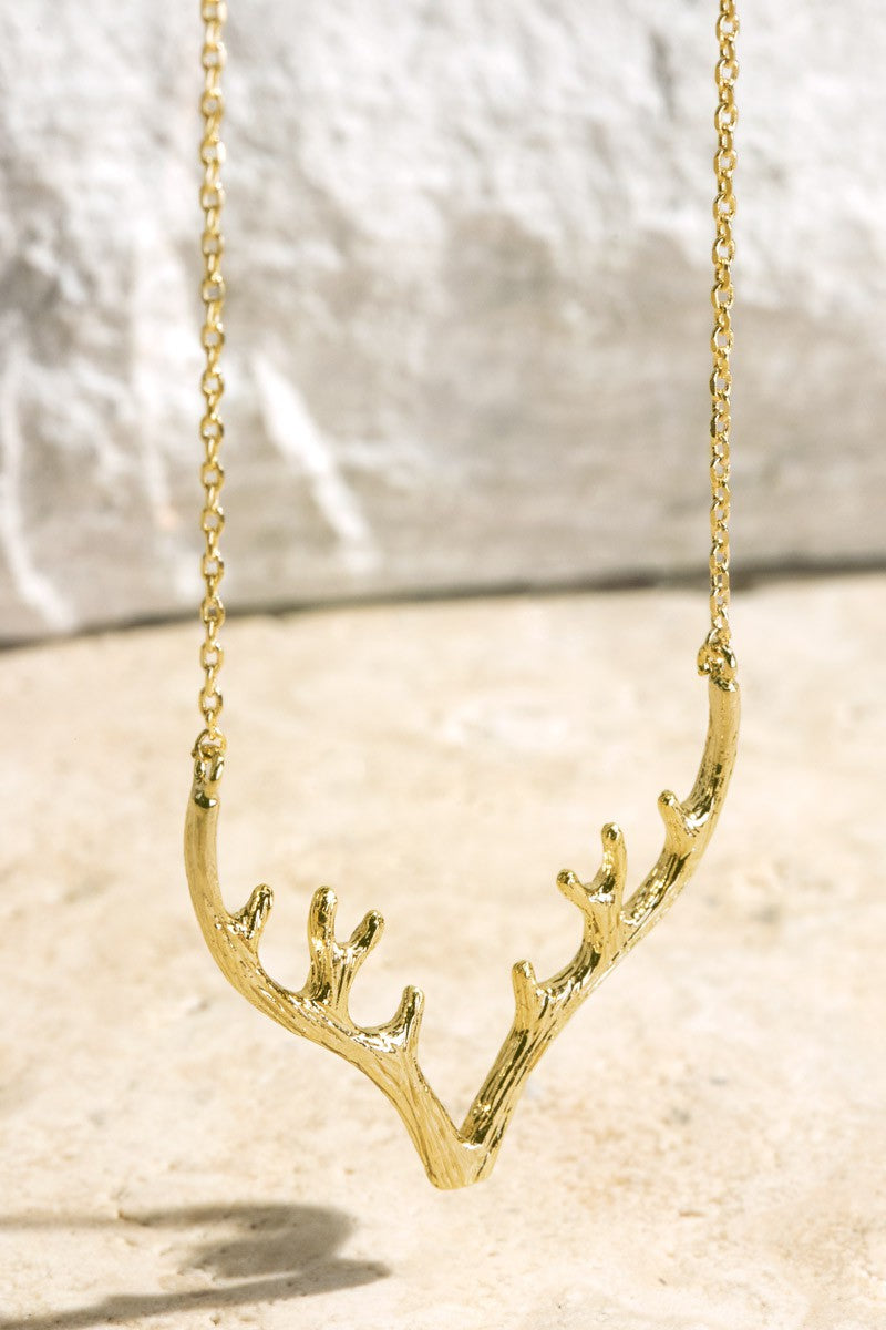 Antler Necklace Gold