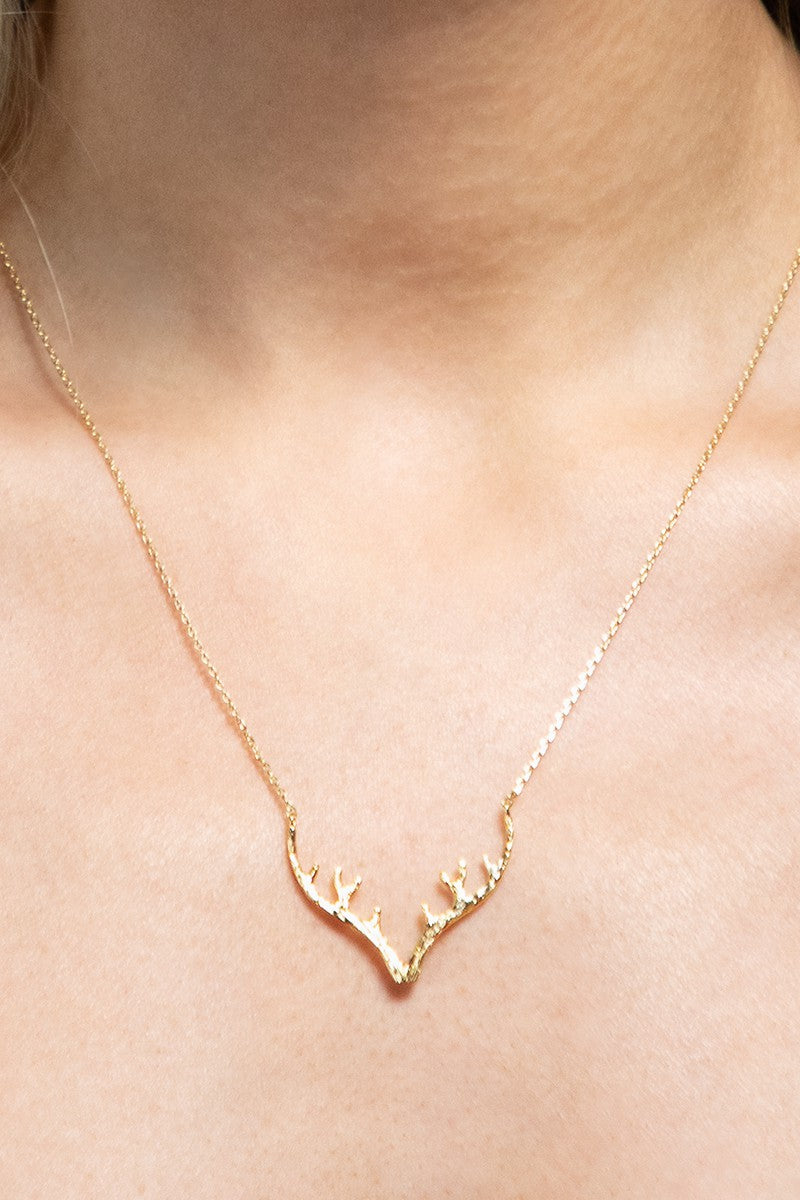 Antler Necklace Gold