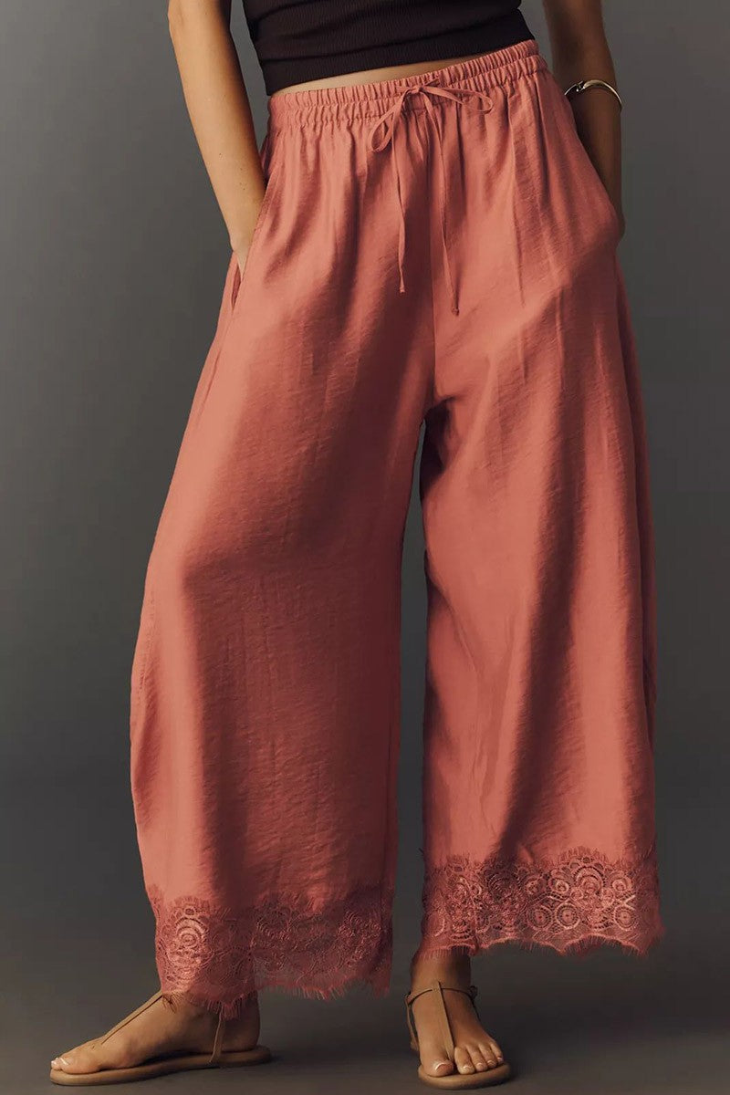 Barrel Pants w/Lace trim
