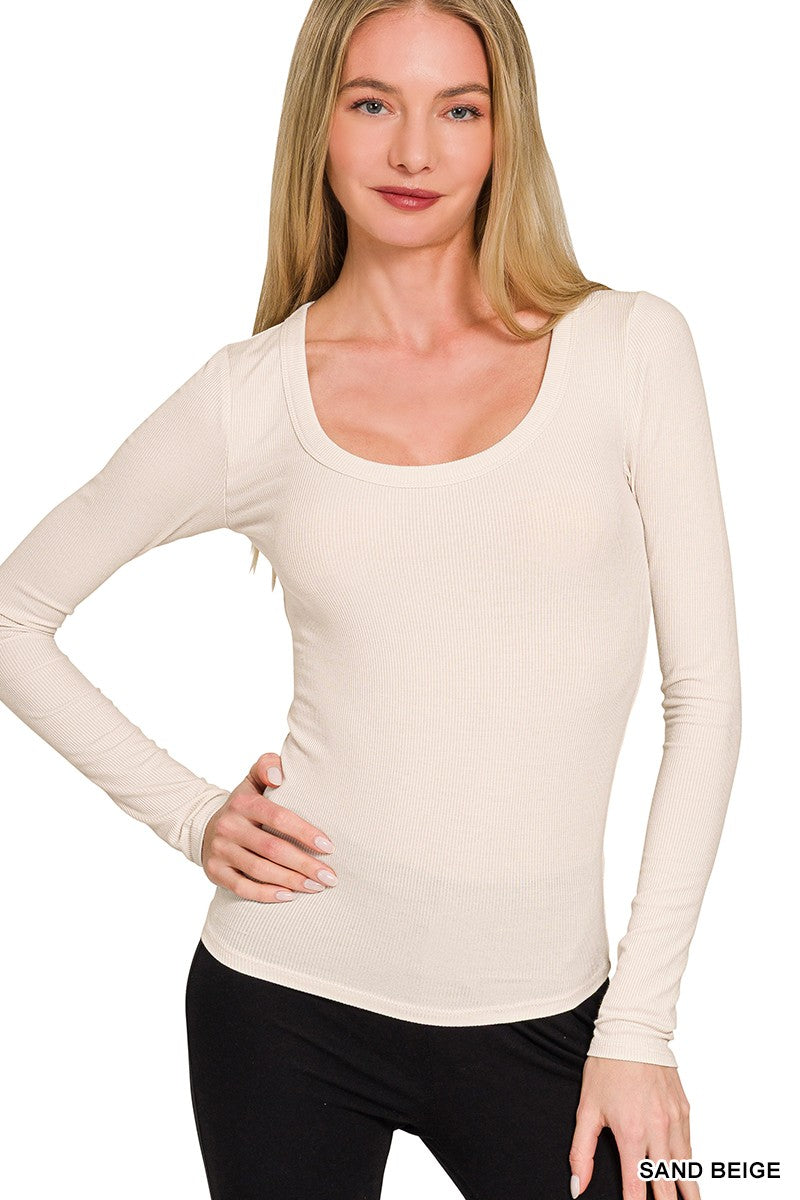 Basic Round Neck Ribbed Top