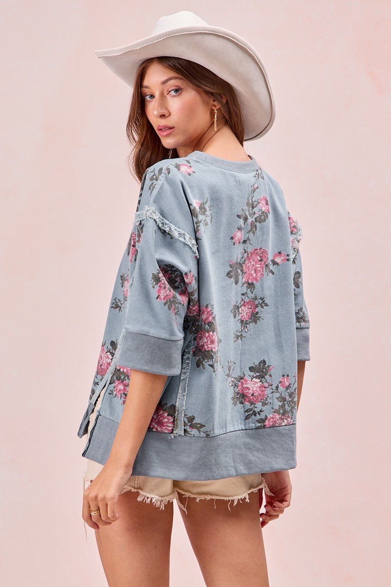Flower Power Denim Top