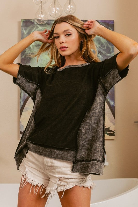 Acid Wash Asymmetrical Top