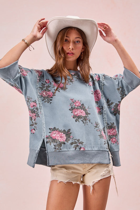 Flower Power Denim Top