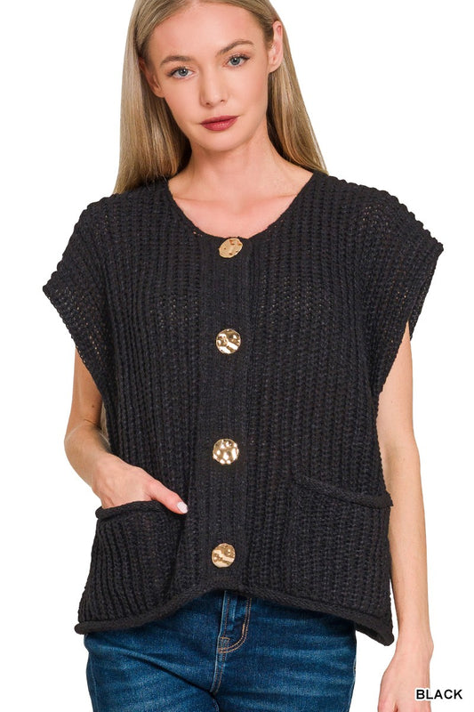 Boxy short sleeve sweater
