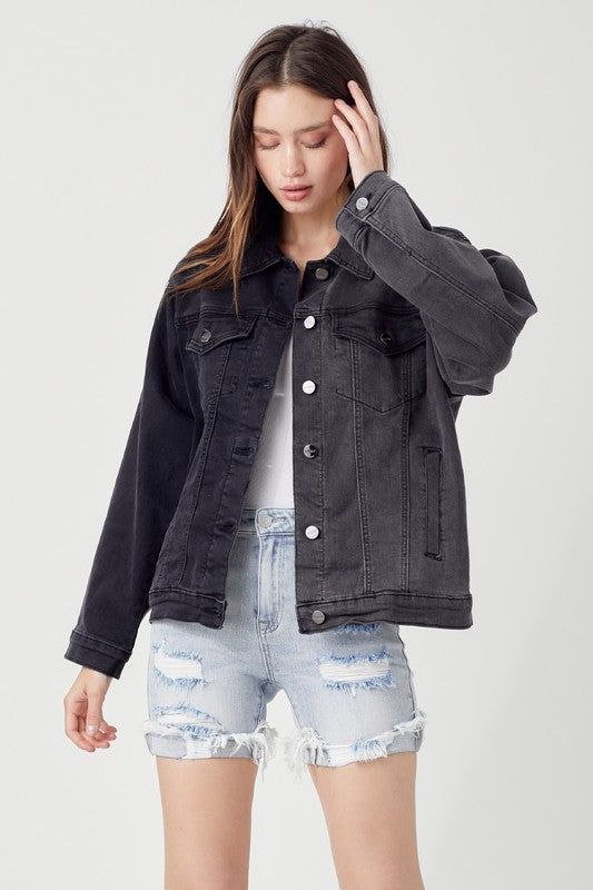 Black Two Tone Jean Jacket