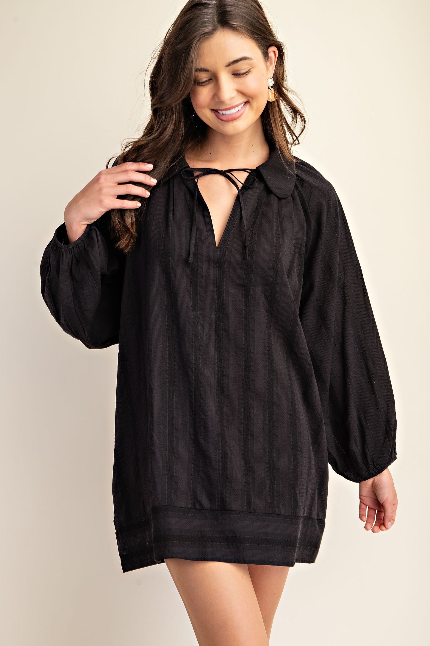 Black Mini Shirt Dress