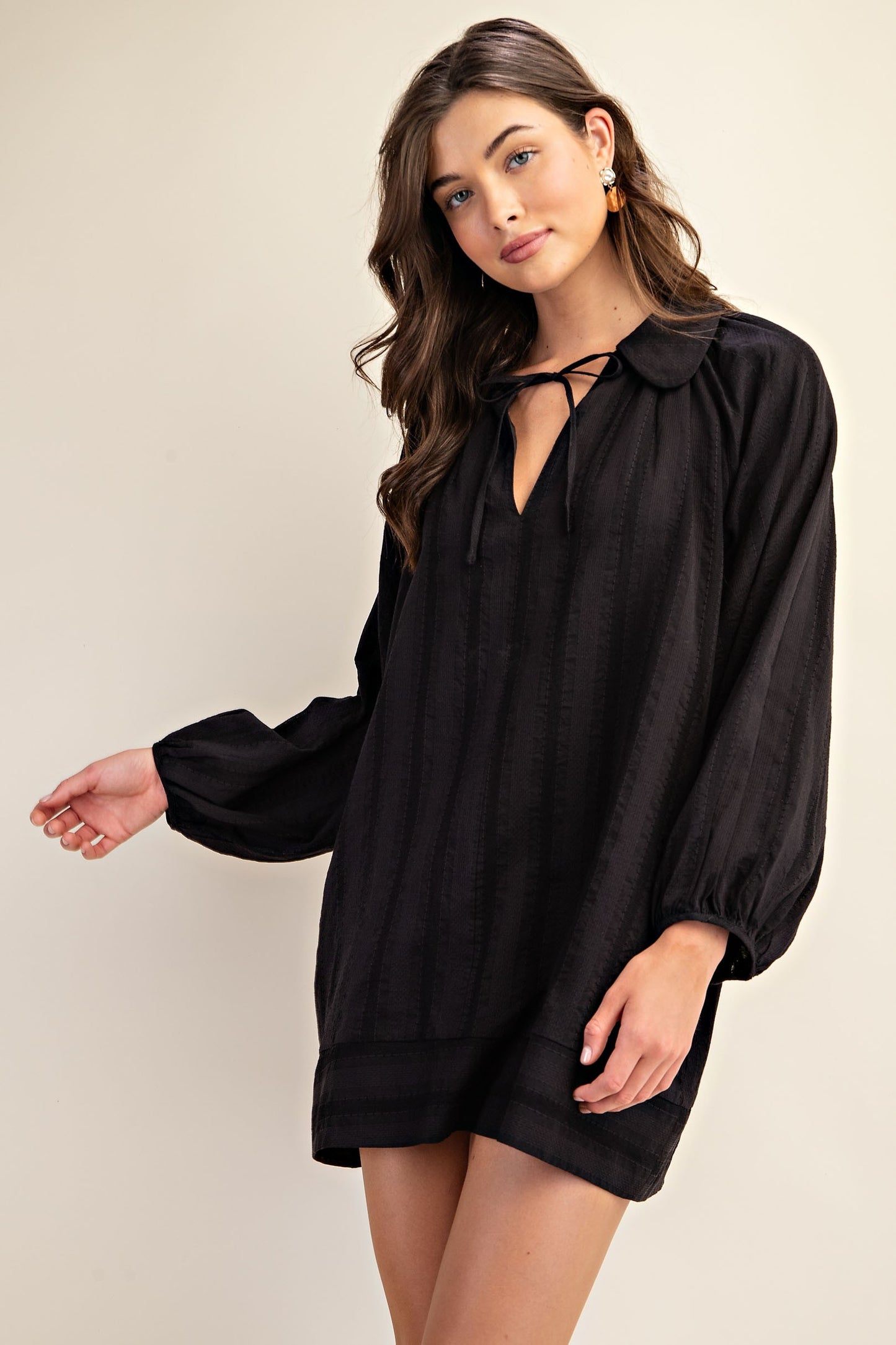 Black Mini Shirt Dress