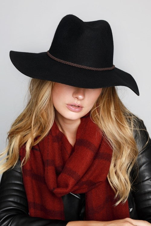 Wide Brim Wool hat black