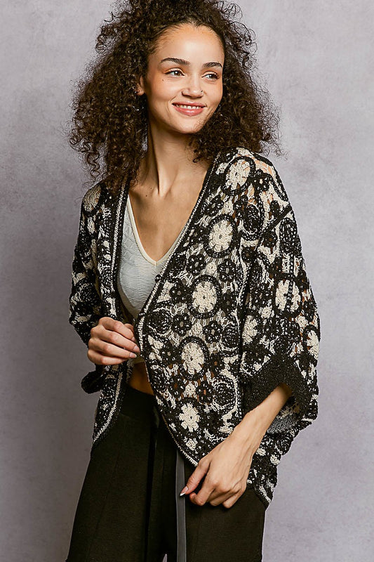Floral Crochet Cardi