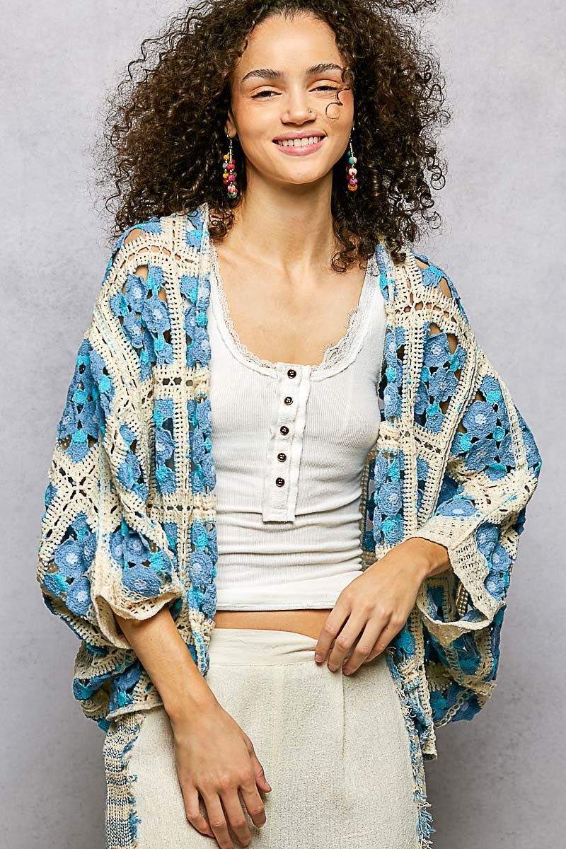 Crocheted Daisy Cardi