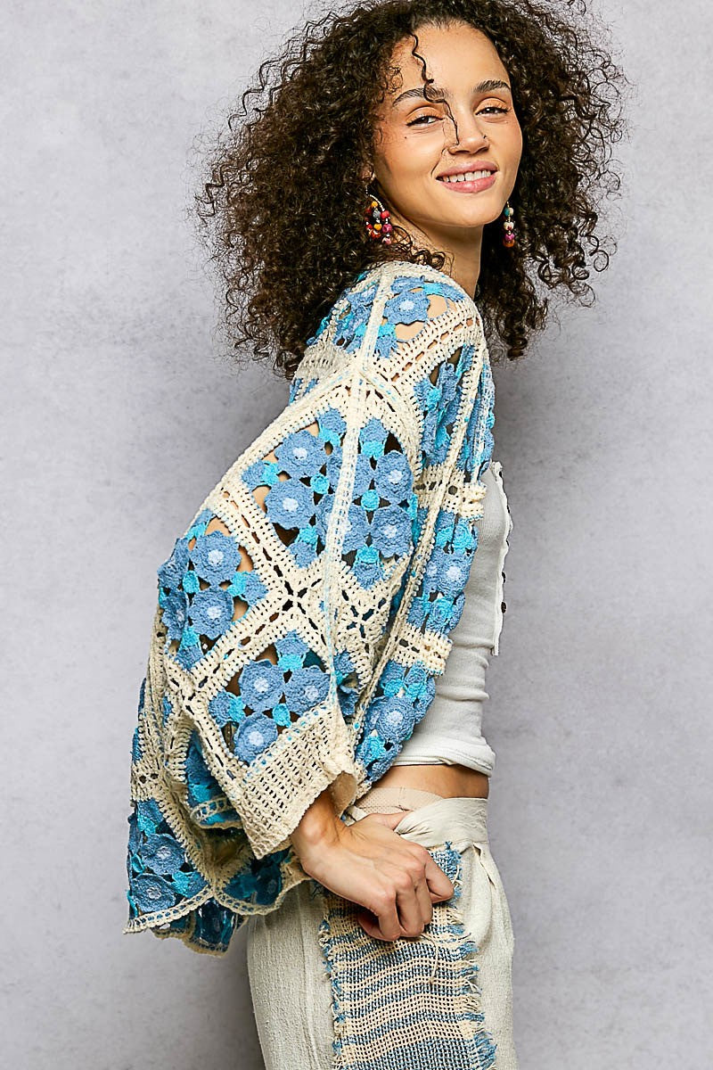 Crocheted Daisy Cardi