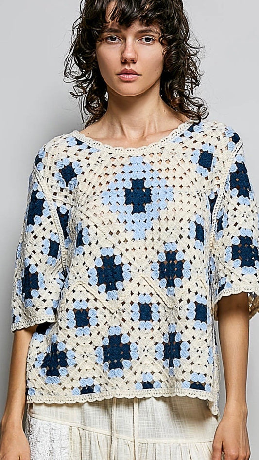Two Tone Crochet Sweater