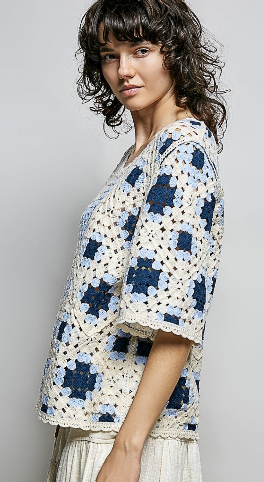 Two Tone Crochet Sweater