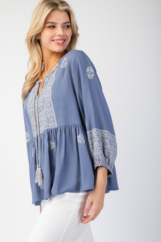 Peasant Peplum Top