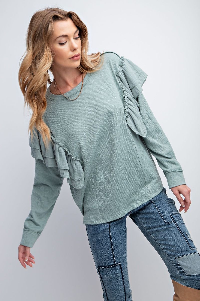 Ruffled Shoulder Tunic